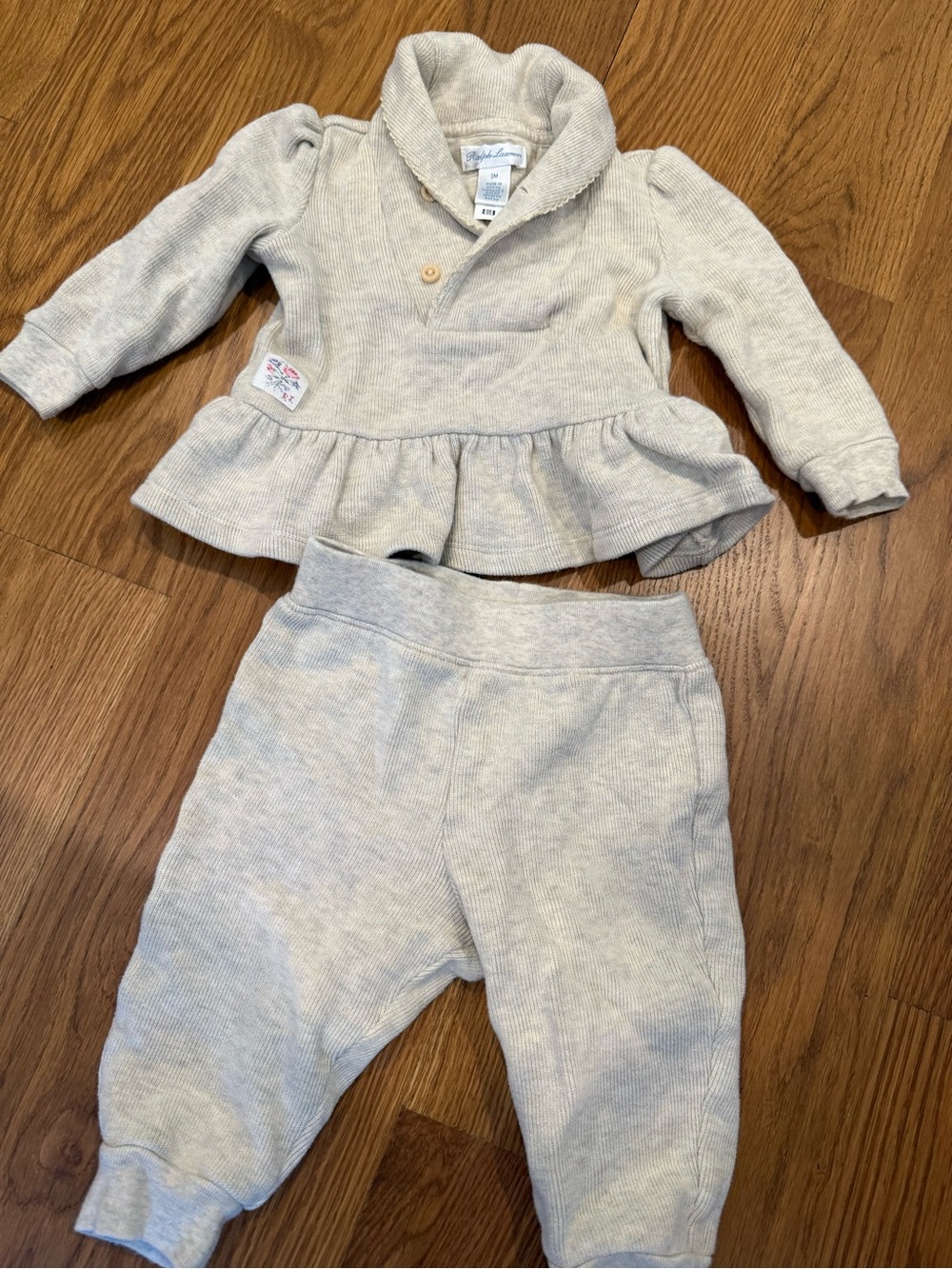 Ralph Lauren Baby French-Rib Cotton Pullover & Pant Set